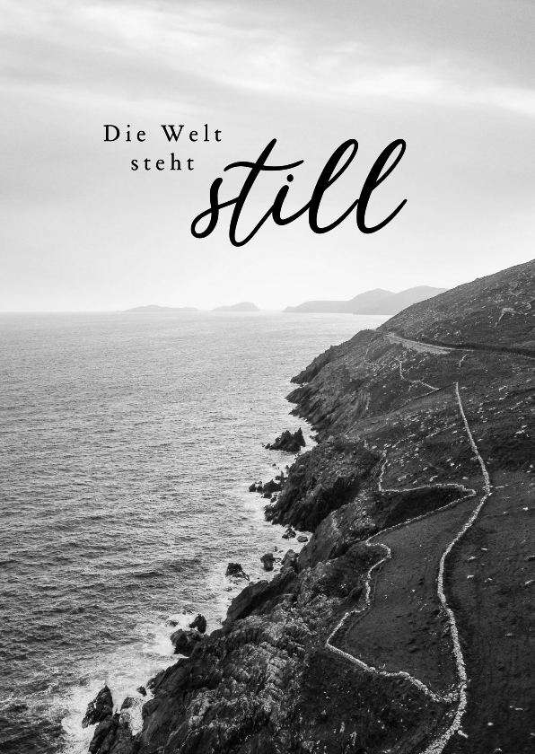 Beileidskarten - Beileidskarte 'Die Welt steht still' Küste und Meer