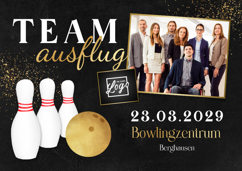 Einladungskarten - Einladungskarte Bowling Teamausflug