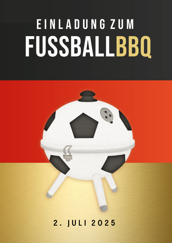 Einladungskarten - Einladungskarte Fußball-Grillfest Deutschland