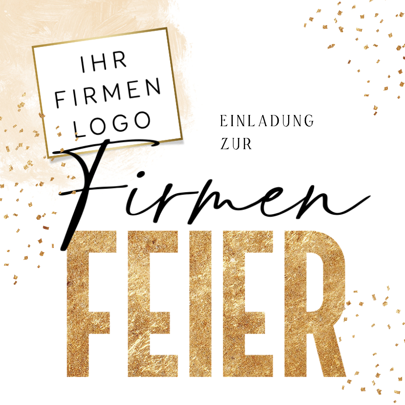 Einladungskarten - Einladungskarte zur Firmenfeier mit Logo & Konfetti