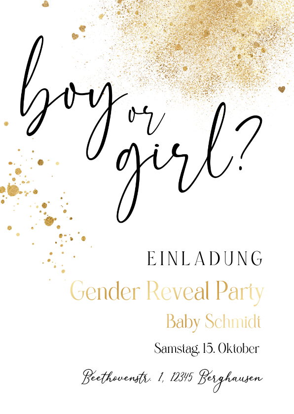 Einladungskarten - Gender Reveal Party Einladungskarte 'Boy or Girl'