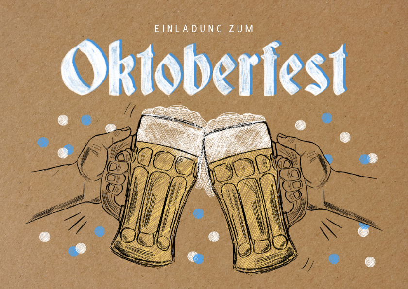 Einladungskarten - Oktoberfest Einladung Kraftlook zwei Maß Bier