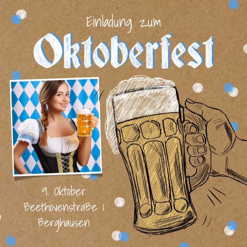 Einladungskarten - Oktoberfest-Karte Einladung Foto & Bier