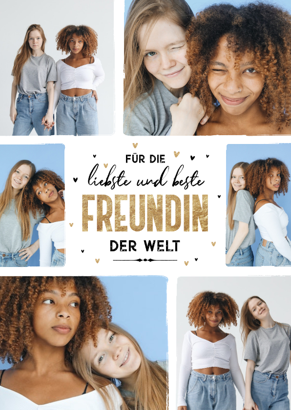 Fotokarten - Foto-Grußkarte 'Beste Freundin' mit 6 Fotos