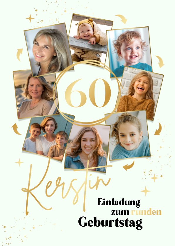 Fotokarten - Foto-Karte Einladung runder Geburtstag kreisförmig