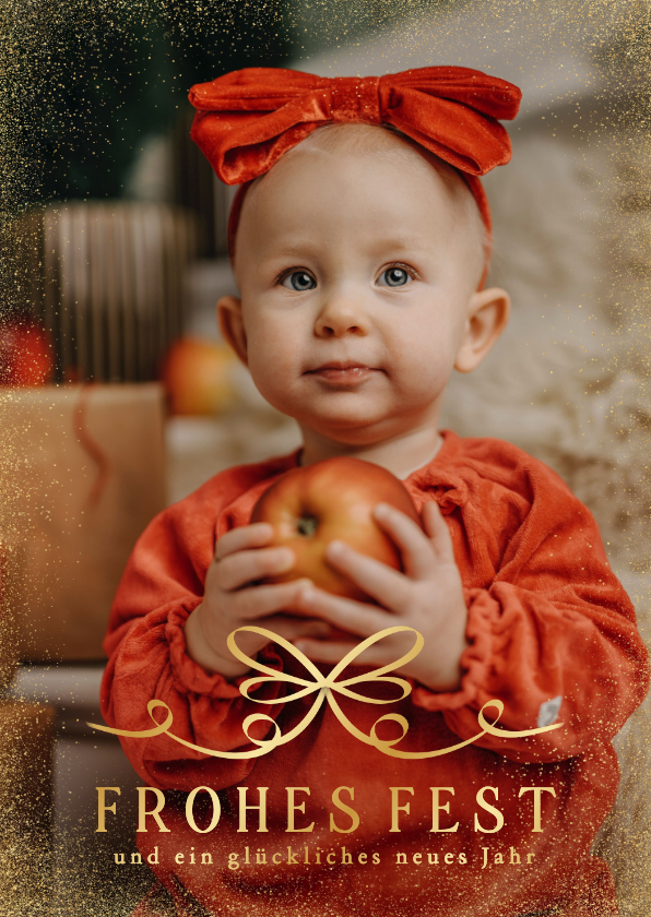 Fotokarten - Foto-Weihnachtskarte 'Frohes Fest' Goldstaub