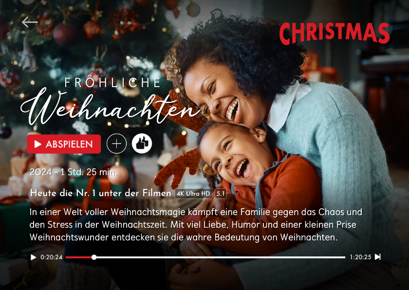 Fotokarten - Foto-Weihnachtskarte Streaming Dienst Weihnachtsfilm