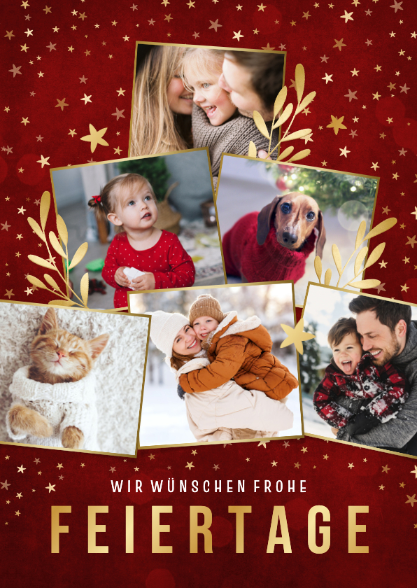 Fotokarten - Fotocollage Weihnachtsgrüße mit 6 Fotos