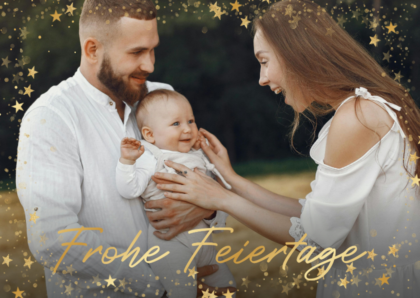 Fotokarten - Fotokarte 'Frohe Weihnachten' mit Sternchen