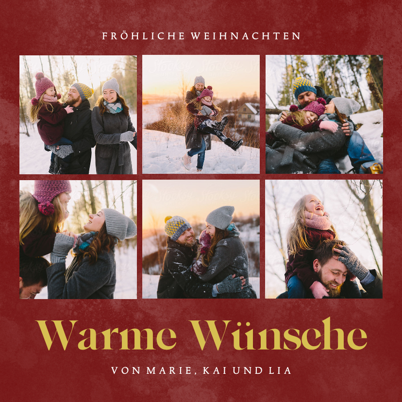 Fotokarten - Weihnachtskarte Fotoserie 'Warme Wünsche'