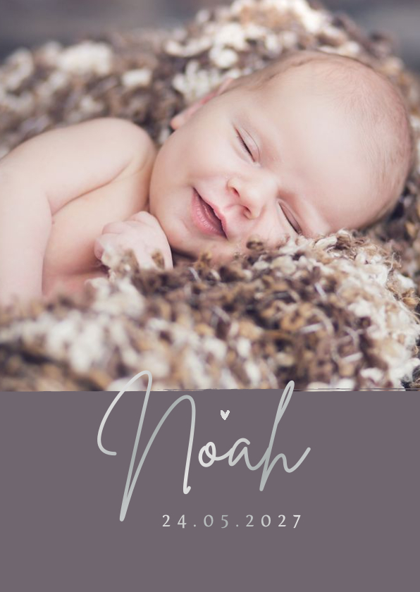 Geburtskarten - Fotokarte Geburt Farbe anpassbar
