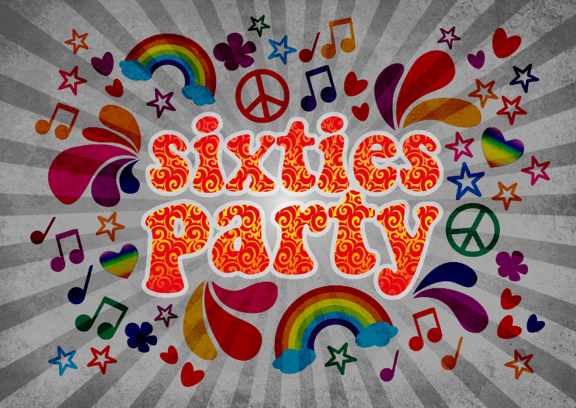 Geburtstagseinladungen - Einladung zum Geburtstag 'Sixties Party'
