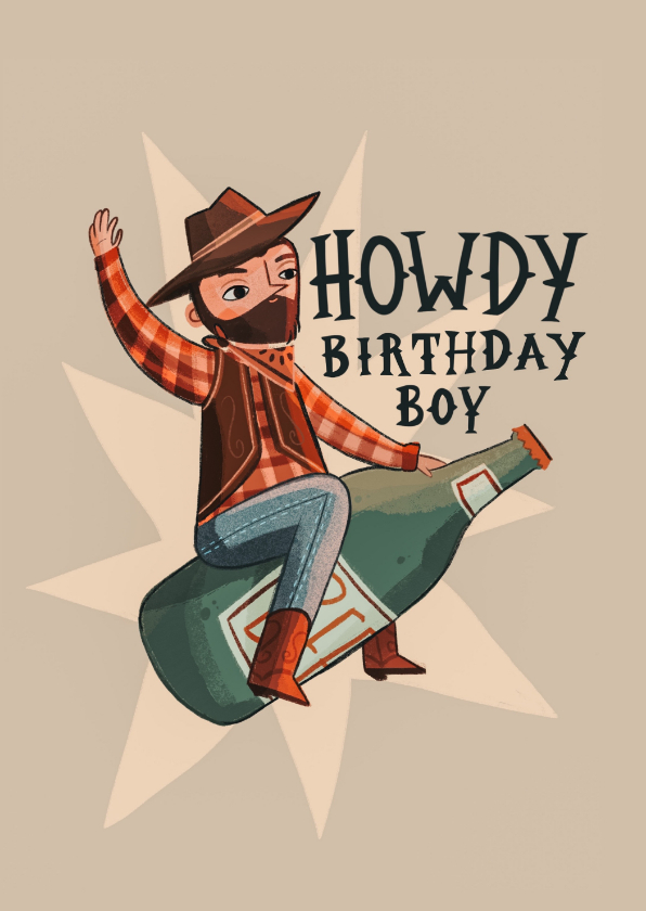 Geburtstagskarten - Geburtstagskarte Cowboy 'Howdy Birthday Boy'