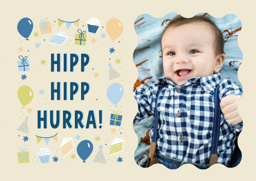 Geburtstagskarten - Geburtstagskarte Kind 'Hipp hipp hurra' Junge