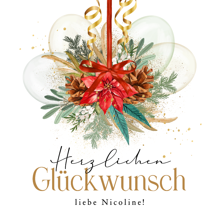 Geburtstagskarten - Geburtstagskarte Weihnachtsgesteck