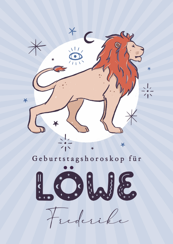 Geburtstagskarten - Horoskop-Geburtstagskarte Löwe