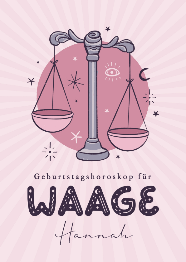 Geburtstagskarten - Horoskop-Geburtstagskarte Waage