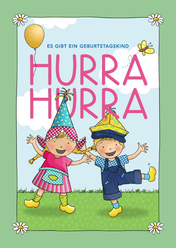 Geburtstagskarten - Karte Glückwunsch Geburtstagskind 'Hurra hurra'