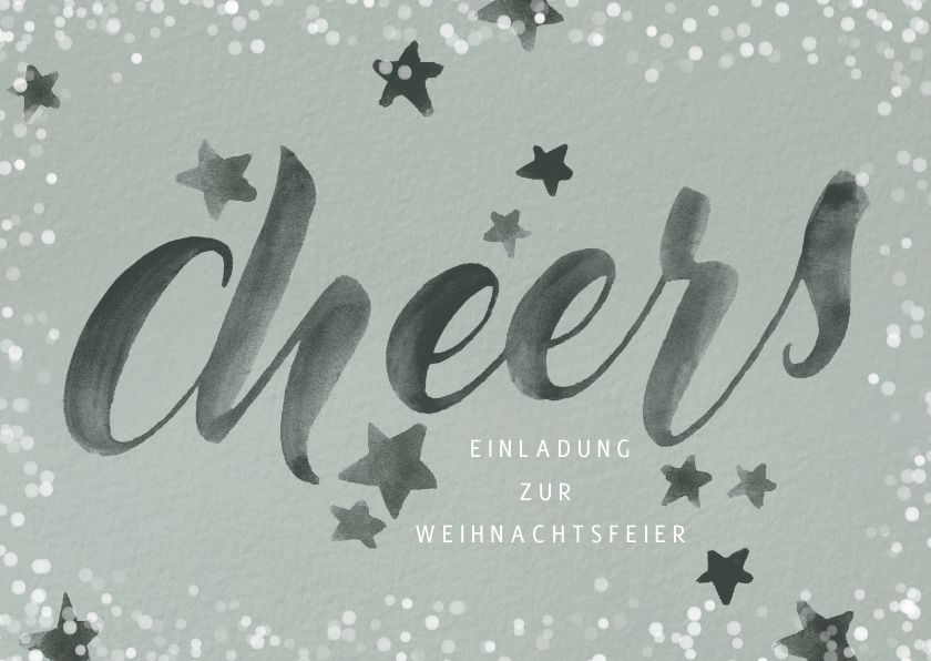 Geschäftliche Weihnachtskarten - Einladung zur Weihnachtsfeier "Cheers"