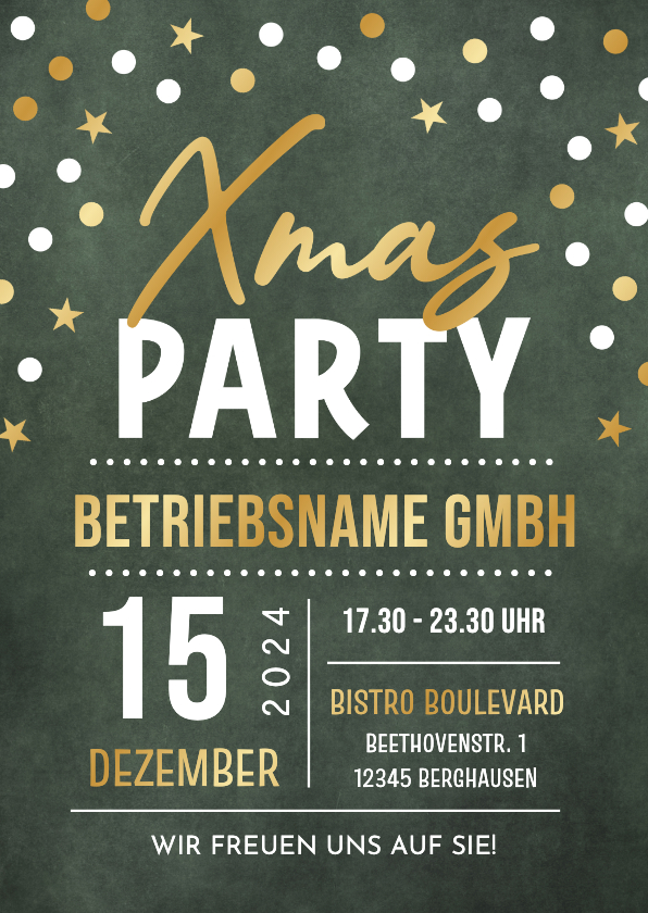 Geschäftliche Weihnachtskarten - Einladungskarte Weihnachtsfeier Xmas-Party geschäftlich