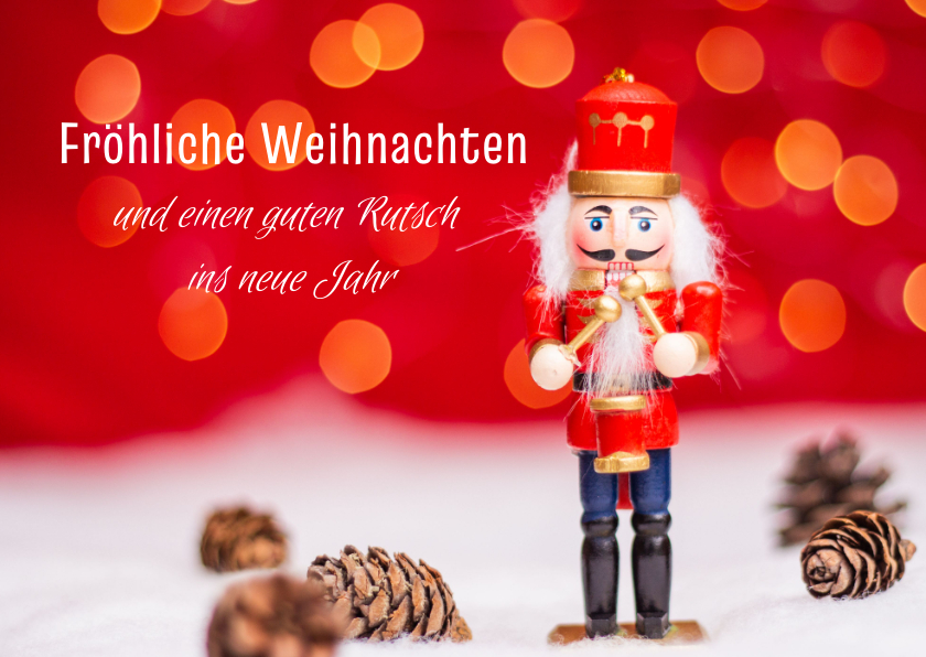 Geschäftliche Weihnachtskarten - FairTrade-Weihnachtsgrußkarte geschäftlich mit Nussknacker