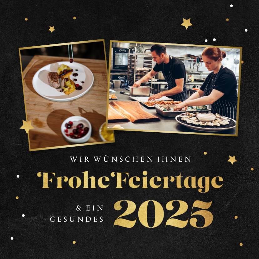 Geschäftliche Weihnachtskarten - Firmen-Weihnachtskarte Gastronomie mit Fotocollage