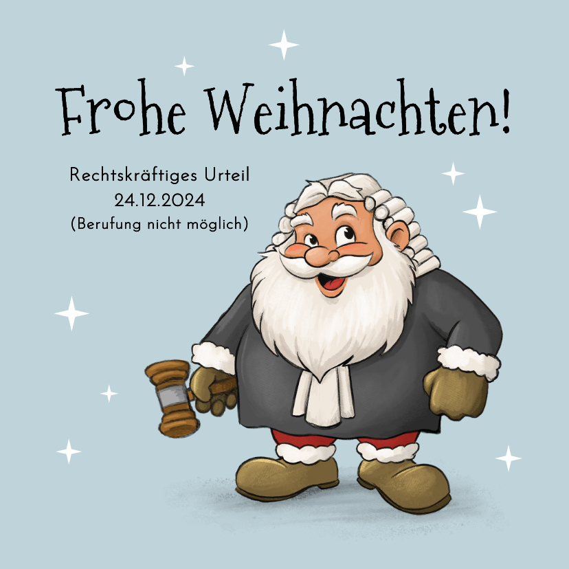 Geschäftliche Weihnachtskarten - Firmen-Weihnachtskarte Jurist Weihnachtsmann Richter