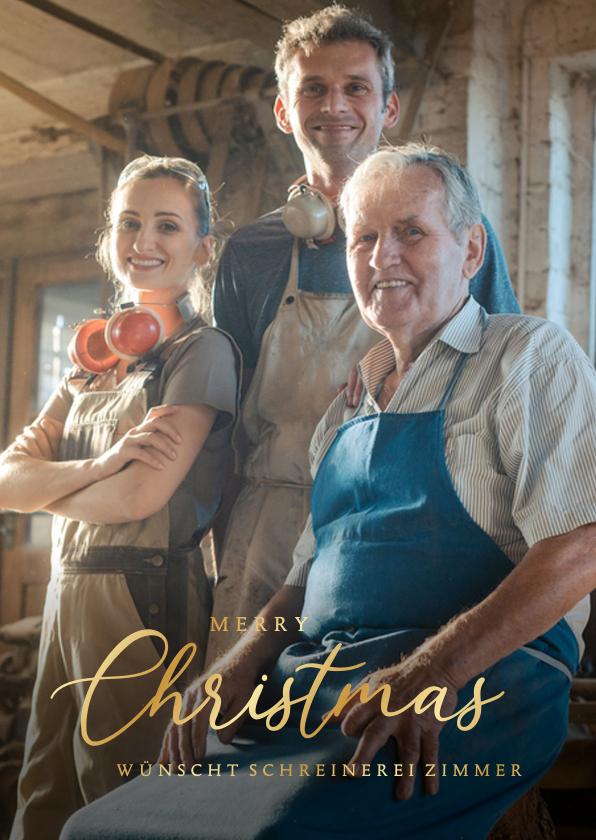 Geschäftliche Weihnachtskarten - Foto-Weihnachtskarte geschäftlich 'Merry Christmas'