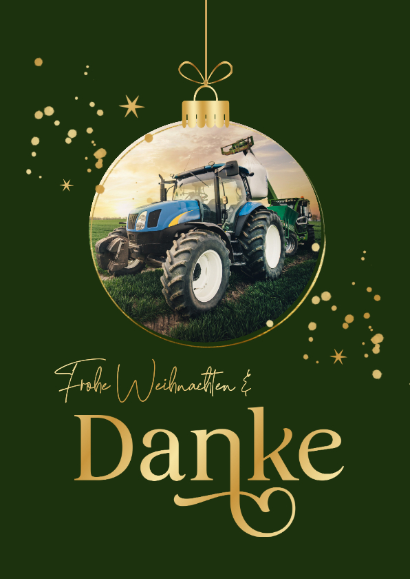 Geschäftliche Weihnachtskarten - Foto-Weihnachtskarte Weihnachtskugel Danke Landwirtschaft 