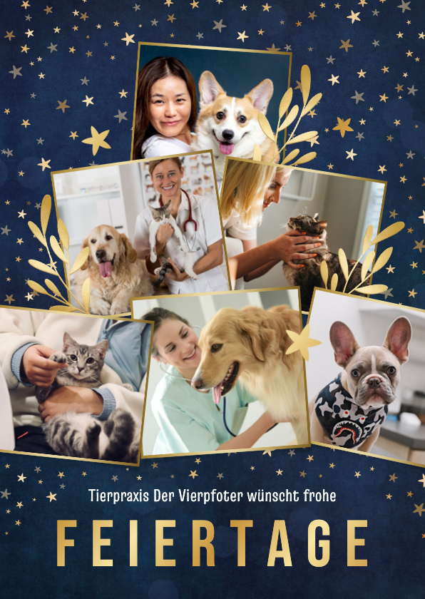 Geschäftliche Weihnachtskarten - Geschäftliche Weihnachtsgrüße Tierpraxis Fotocollage