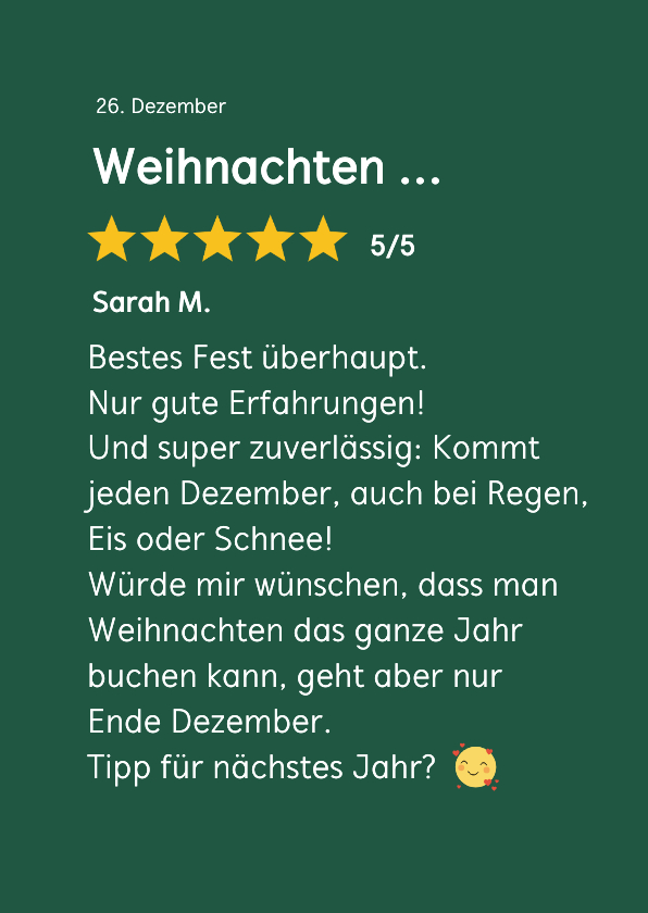 Geschäftliche Weihnachtskarten - Geschäftliche Weihnachtskarte 5 Sterne Bewertung