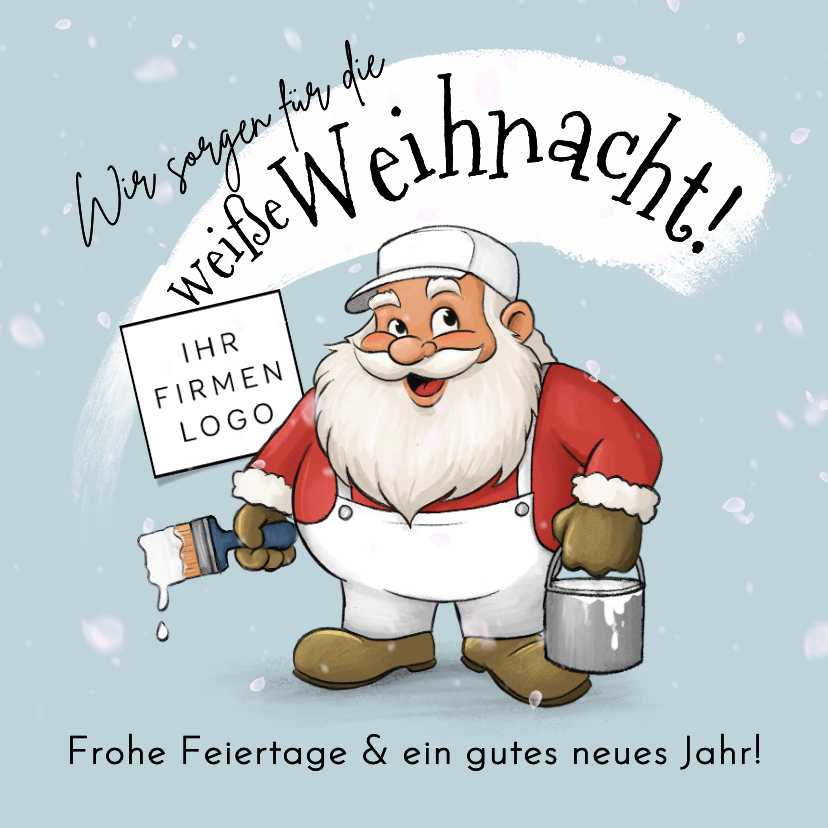 Geschäftliche Weihnachtskarten - Geschäftliche Weihnachtskarte Maler Weihnachtsmann