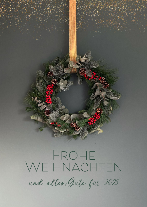 Geschäftliche Weihnachtskarten - Geschäftliche Weihnachtskarte Weihnachtskranz