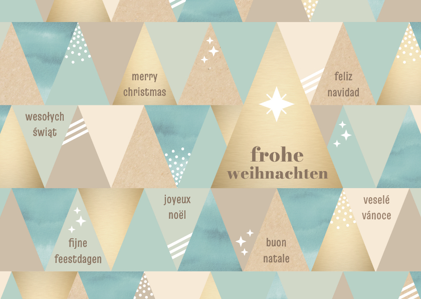 Geschäftliche Weihnachtskarten - Internationale Weihnachtsgrüße grafische Bäume