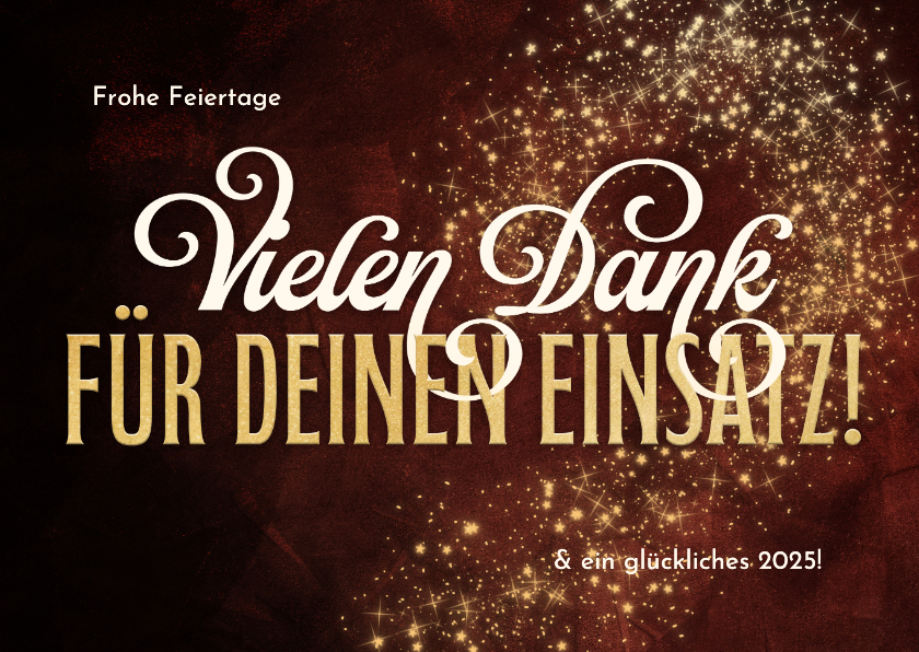 Geschäftliche Weihnachtskarten - Karte Danke Weihnachten Mitarbeiter elegante Schrift