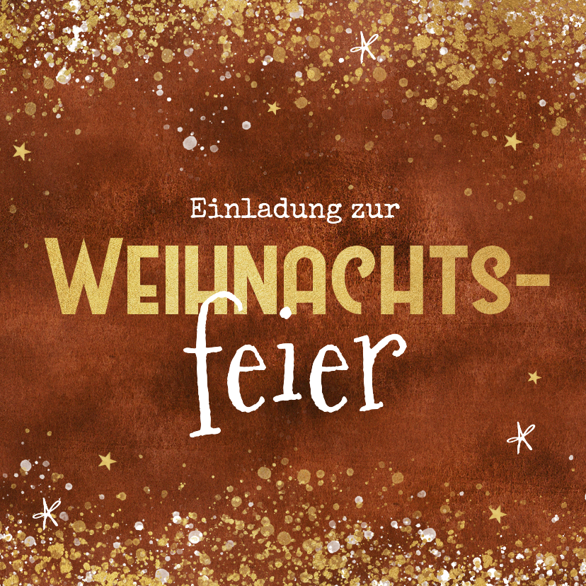 Geschäftliche Weihnachtskarten - Weihnachtsfeier Einladung mit Sternchen