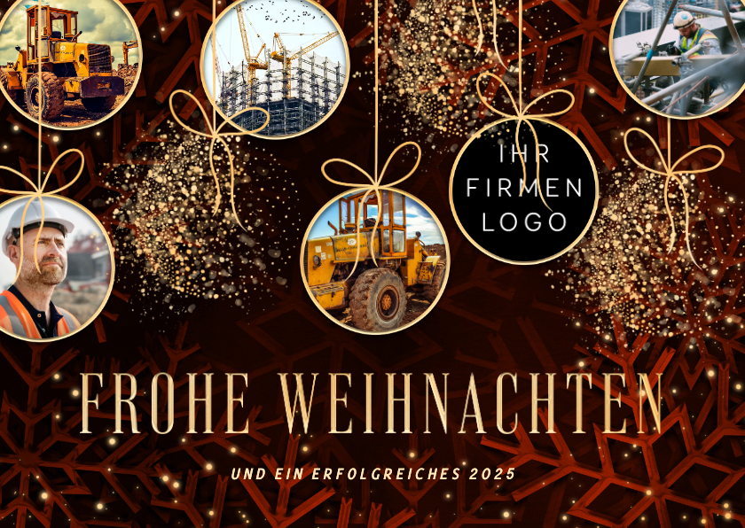 Geschäftliche Weihnachtskarten - Weihnachtskarte Firma Fotos in Weihnachtskugeln