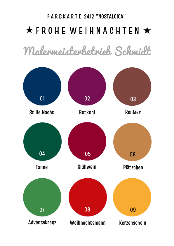 Geschäftliche Weihnachtskarten - Weihnachtskarte geschäftlich Farbkarte Weihnachten