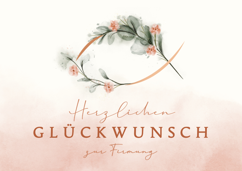 Glückwunschkarten - Firmung Glückwunschkarte Ichthys & Zweige Aquarell