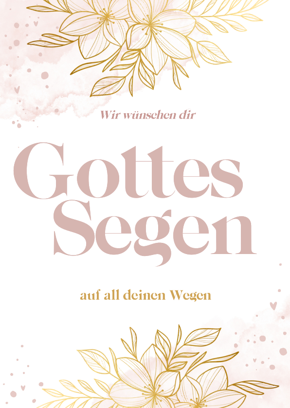 Glückwunschkarten - Glückwunschkarte Erstkommunion Blumen 'Gottes Segen'