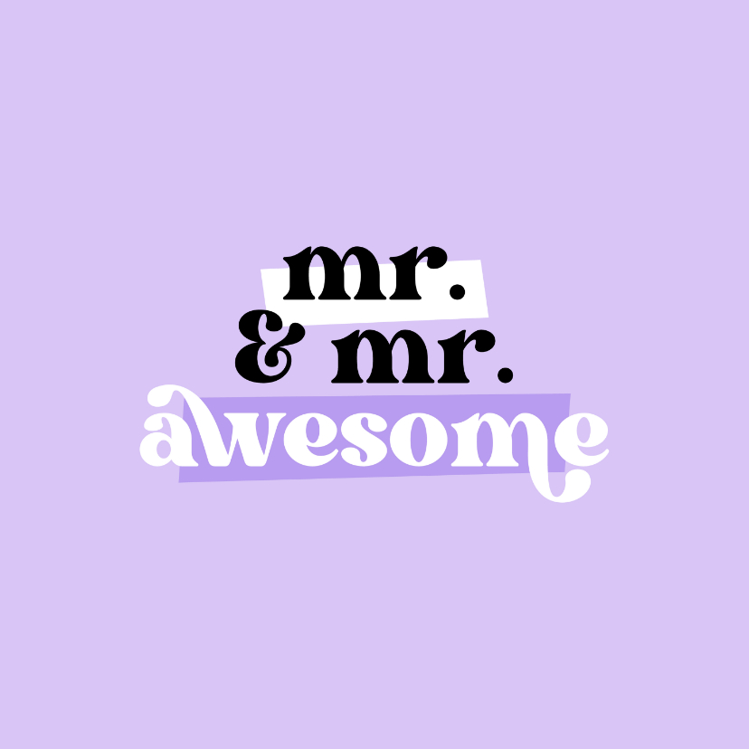 Glückwunschkarten - Glückwunschkarte Hochzeit 'Mr. & Mr. Awesome'