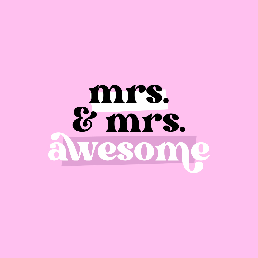 Glückwunschkarten - Glückwunschkarte Hochzeit 'Mrs. & Mrs. Awesome'