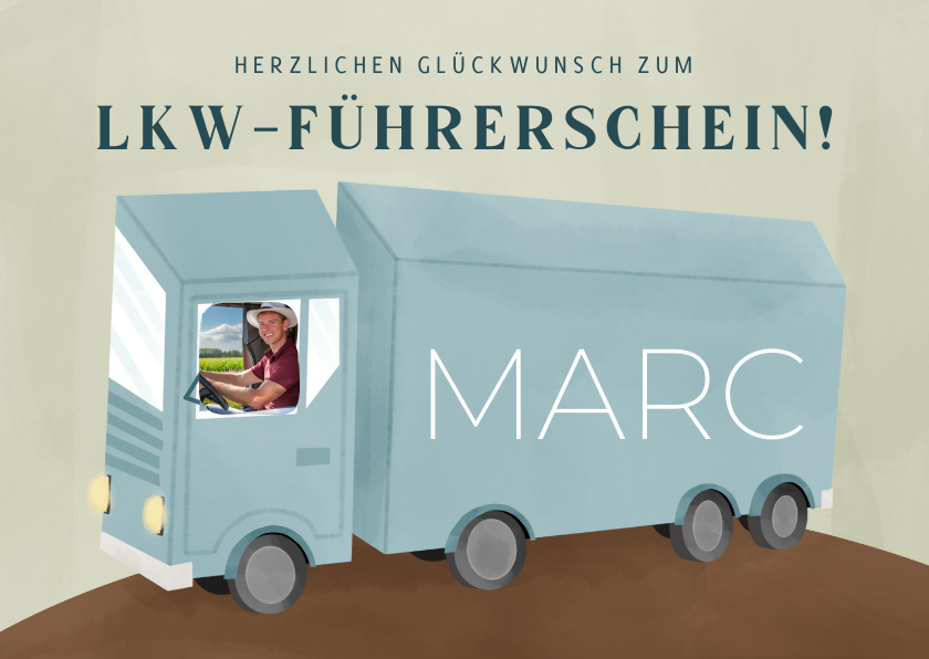 Glückwunschkarten - Glückwunschkarte LKW-Führerschein