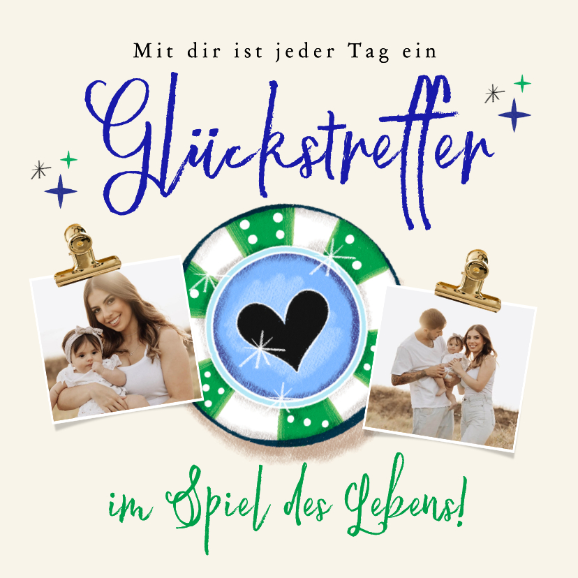 Grußkarten - Foto-Grußkarte 'Glückstreffer'