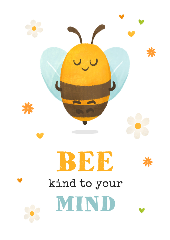 Grußkarten - Freundschaftskarte Biene 'Kind to Your Mind'