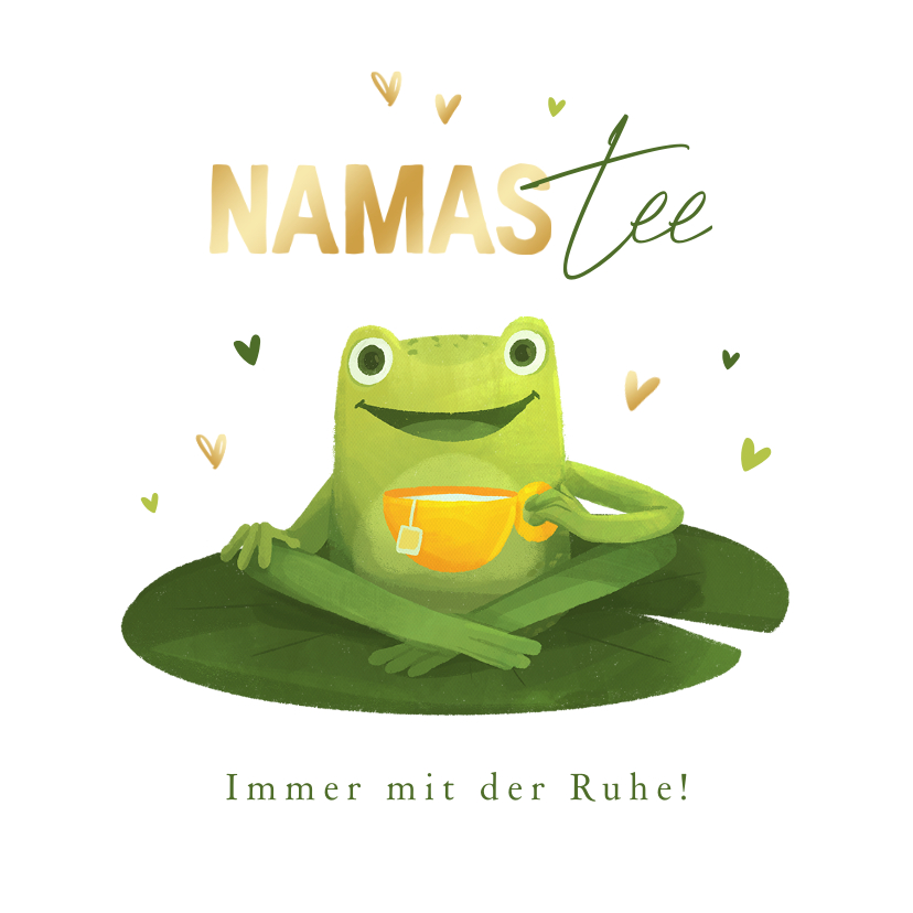 Grußkarten - Grußkarte Frosch 'Namastee'