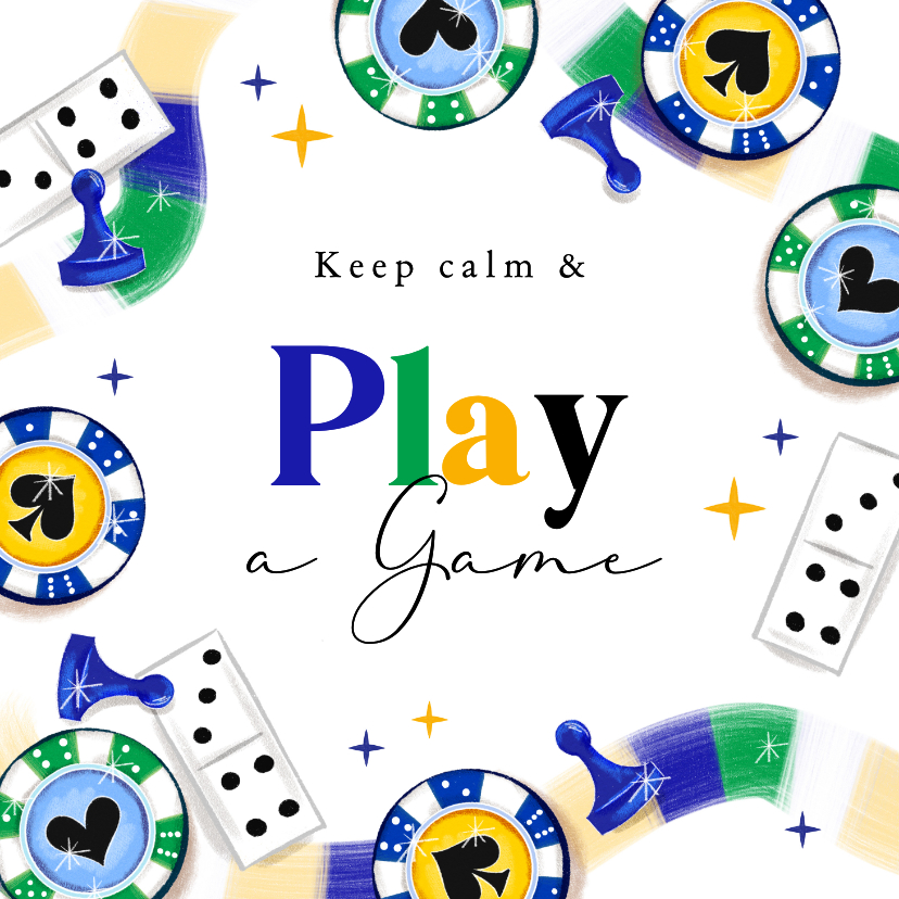 Grußkarten - Grußkarte 'Keep Calm & Play a Game'