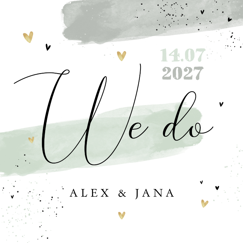 Hochzeitskarten - Einladung zur Hochzeit Aquarell & Typografie