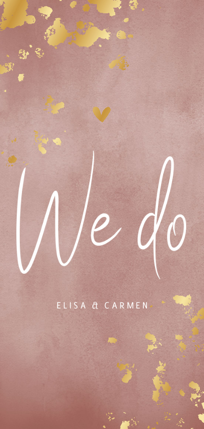 Hochzeitskarten - Hochzeitseinladung 'We do' Aquarell & Goldtupfen