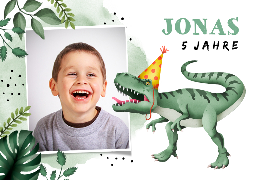 Kindergeburtstag - Einladung 5. Kindergeburtstag Dinosaurier und Foto